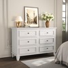 6 Drawer Dresser, Wooden Storage Chest of Drawers with Exquisite Metal Handles, Large Wide Dresser TV Stand - 4 of 4