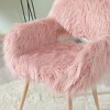 NicBex Accent Chair Faux Fur Modern Lounge Chair Reading Chair Make Up Chair Side Chair Comfy Chair for Living Room, Pink - 2 of 4