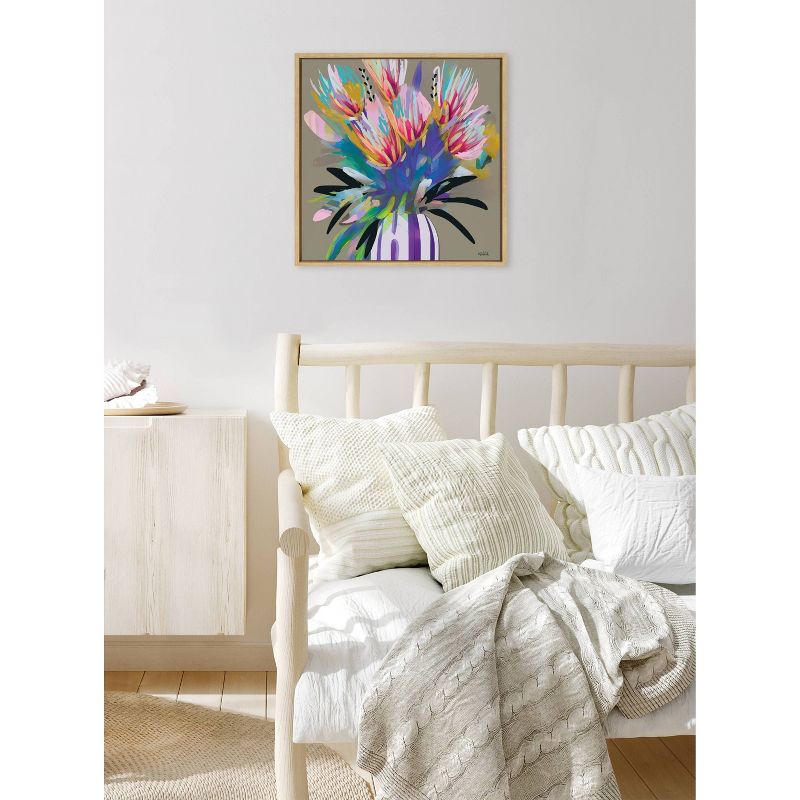 Kate &#38; Laurel All Things Decor 22&#34;x22&#34; Sylvie Bright Flowers Framed Canvas Wall Art by Inkheart Designs Natural Colorful Painted Floral, 3 of 7