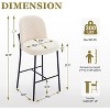DYHOME Bar Stools Set of 2, 28 Inches Modern BarStools, Counter Height Bar Stools for Kitchen Island, Upholstered Fabric Tall Barstools for Home, Cafe - 2 of 4