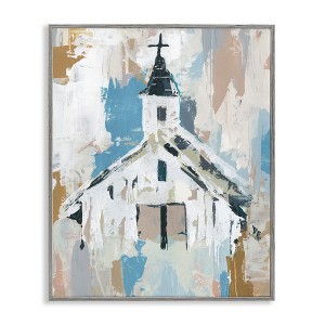 Stupell Industries Distressed Country Church Abstract Framed Giclee Art - 1 of 4