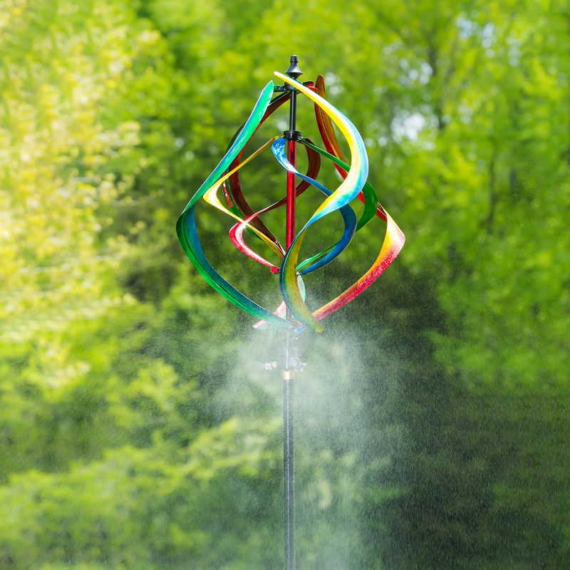 Evergreen 89"H Misting Wind Spinner, Multicolor Helix- Fade and Weather Resistant Outdoor Decor for Homes, Yards and Gardens, 3 of 7