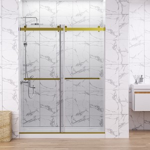 Frameless Bathtub Shower Doors 56-60 W x 60 H, Double Sliding Tub Shower Door with Tempered Glass 5/16"(8mm) - 1 of 4