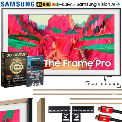 Samsung 65" The Frame Pro Neo QLED 4K TV (2025) with Teak Bezel + Protection Bundle