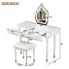 GlasFlength Stylish Multifunctional Vanity Tables with Ample Storage for Bedroom or Cloakroom Decor, Modern Design Style, White,40”*17”*30" - 3 of 4