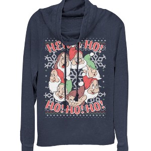 Juniors Womens Snow White and the Seven Dwarves Xmas Heigh Ho Cowl Neck Sweatshirt - 1 of 3