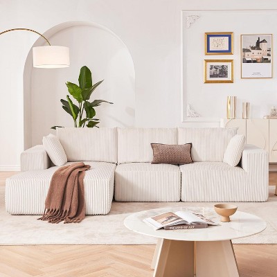 SweDrea Dark Green Modern Modular L-Shape Sofa Couch with Chaise