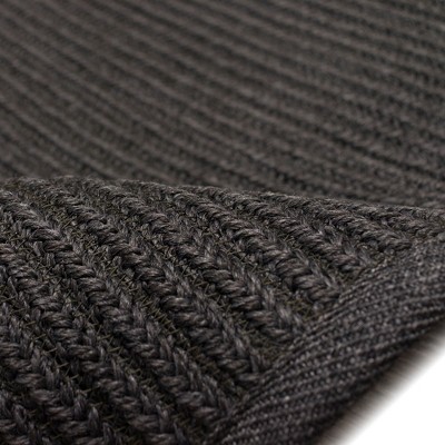 Charcoal Braided 5' x 7' Handmade Synthetic Reversible Rug