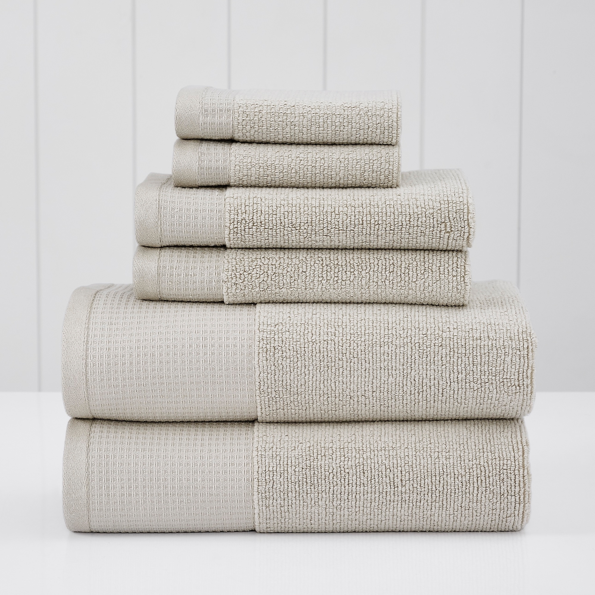 Modern Threads Cotton Waffle-Rib 6-pc Towel Set, Silver