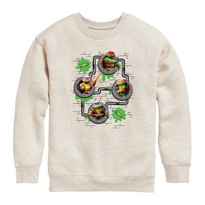 Boys' - Teenage Mutant Ninja Turtles - Battle Tycoon Sewer Graphic Long Sleeve Fleece Sweatshirt - 1 of 4