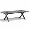 Crestlive Products Outdoor Dining Table for 8-10 People Patio Rectangle Table, Aluminum Frame with Durable Wood-Like Tabletop and Umbrella Hole Brown - 2 of 4