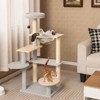 Tangkula Modern Cat Tree 44 Inch Multi-level Cat Tower w/ Removable Padded Top Perch - 2 of 4