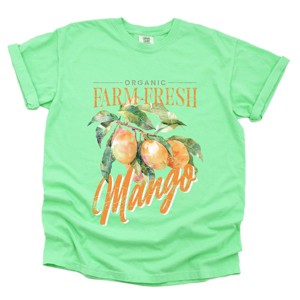 Simply Sage Market Farm Fresh Mango Watercolor Garment Dyed Tee - 1 of 4