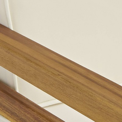 Okemo 2-Piece Acacia Wood Outdoor Patio Set with Cream Cushions