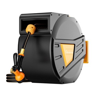 GardenJoy Retractable Garden Hose Reel with 180° Swivel and Auto-Retract - 1 of 4