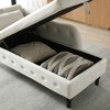Velvet Chaise Lounge Storage Bench Upholstered Bed Bench, Gray/Beige/Blue/Orange/Green/Black/Burgundy-ModernLuxe - 3 of 4