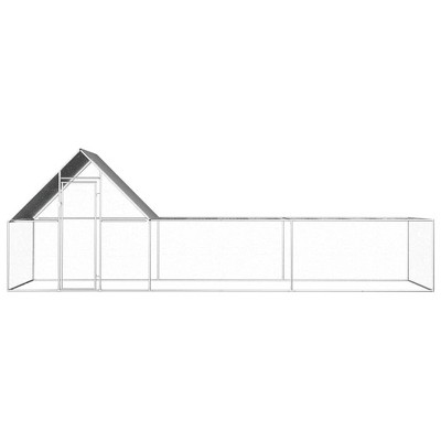 vidaXL Galvanized Steel Chicken Coop - Ample Space, Comfortable Shelter, Easy-to-Open Lockable Door, Ideal for Poultry