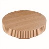 39.37'' Wooden Round Coffee Table for Living Room, Modern Handcraft Drum Design - Maison Boucle - 3 of 4