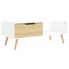 vidaXL Coffee Table White and Sonoma Oak 39.4 in.x19.5 in.x16.9 in. Engineered Wood - 4 of 4