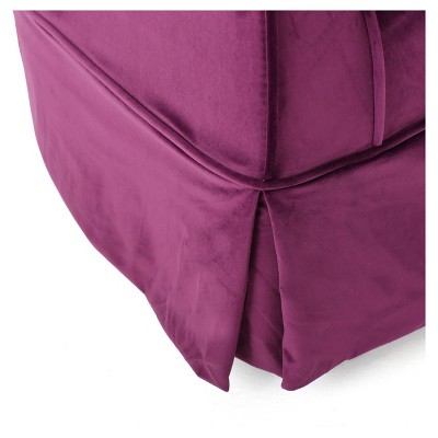 Fuchsia Velvet Barrel Swivel Accent Chair with Wood Base