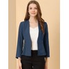 Allegra K Women's Work Office Zipper Decor Collarless Cropped Blazer - 3 of 4