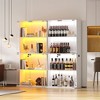 Fredees 66" Lockable Glass Display Cabinet with 3-Color LED Lights and Motion Sensor, 4-Tier Shelves, Ideal for Living Room or Game Room. - 3 of 4