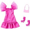 Barbie Fashion Outfit Bundle – Butterfly, Pink Party, Striped, Heart Print & Floral Sets with Accessories - 3 of 4