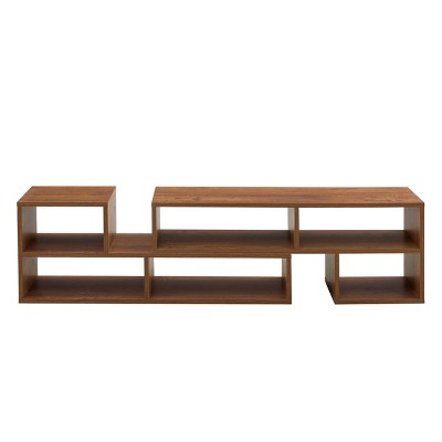 GlasFlength TV Stands and Consoles Modular L Shaped Entertainment Center with Open Shelves for Living Room, Brown, 47.2"*12"*13.4"