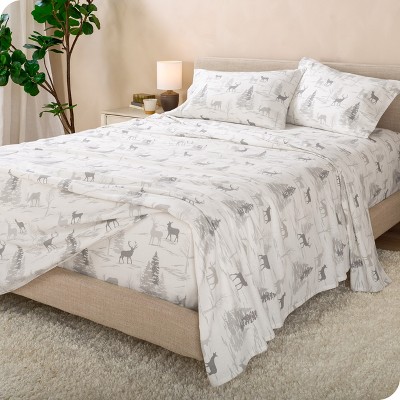 Elk Print Twin XL Cotton Flannel Deep Pocket Sheet Set
