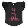 The Juniper Shop Happy Easter Bunny Outline Flutter Sleeve Tee - 2 of 4