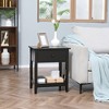 HOMCOM Modern Style Nightstand, Side Table with Drawer and Storage Shelf for Bedroom, or Living Room - image 2 of 4