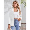 Casual Blazer Jackets for Women Long Sleeve Open Front Button Work Office Suit Jacket with Pockets - 2 of 4