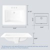 COZONY Bathroom Vessel Sink, White Ceramic Semi-Recessed Square Countertop, Basin with Faucet Hole for Modern Vanity - 2 of 4