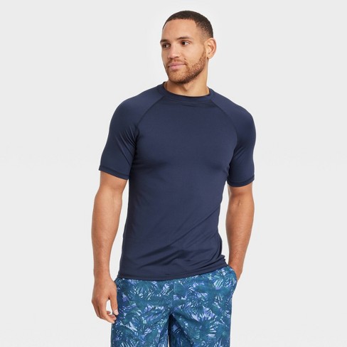 Men's Slim Fit Short Sleeve Rash Guard Swim Shirt - Goodfellow & Co™ Navy  Blue L : Target