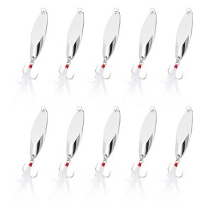 Unique Bargains Treble Hooks Metal Spinner Fishing Spoons for Freshwater Saltwater Salmon 10 Pcs - 1 of 4