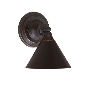 Toltec Lighting Any 1 - Light Sconce in  Dark Granite with 7" Dark Granite Cone Metal Shade Shade - 1 of 1