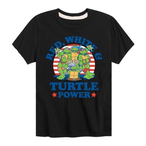 Boys' - Teenage Mutant Ninja Turtles - Red White Turtle Power Short Sleeve Graphic T-Shirt - 1 of 4