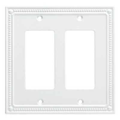 Franklin Brass Classic Beaded Double Decorator Wall Plate White
