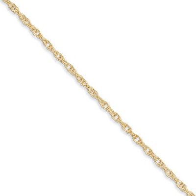Black Bow Jewelry 1.35mm, 14k Yellow Gold, Cable Rope Chain Necklace