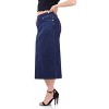 Rekkuna Women's Pull-On Soft and Stretchy Denim Midi Skirt with Pockets – Casual and Dressy Style - 2 of 3