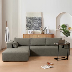GDFStudio Robin 112" Oversized L-Shaped Modular Sectional Sofa in Boucle with Free Side Table - 1 of 4