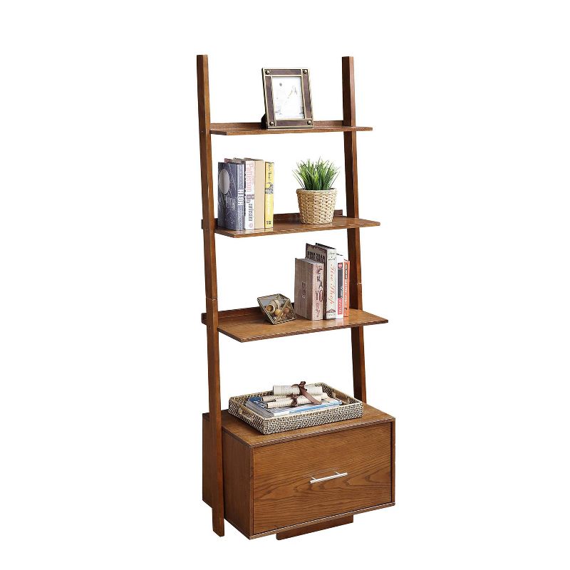 Breighton Home Harper Ladder Bookshelf with Integrated File Drawer, 4 of 12