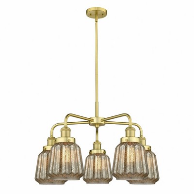 Chatham - 5 Light Stem Hung Chandelier In Art Deco Style-13.5 Inches Tall and 24.5 Inches Wide