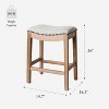 Maven Lane Adrien Rustic Backless Fabric Saddle Seat Counter Height Bar Stool - 4 of 4
