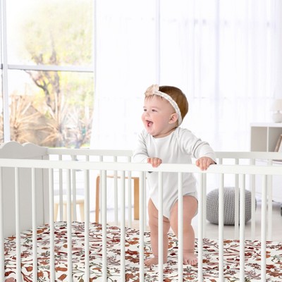 Ivory and Rust Orange Floral Toddler Crib Sheet Set