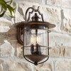 Franklin Iron Works Casa Mirada Rustic Industrial Farmhouse Outdoor Wall Light Fixture Bronze 16 1/4" Clear Seedy Glass for Post Exterior Barn Deck - 2 of 4