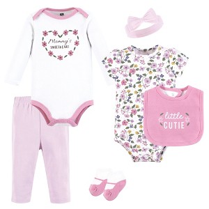 Hudson Baby Infant Girl Cotton Layette Set, Floral Sweetheart - 1 of 4