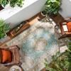 Livabliss Bodrum 6'11"x9' Rectangle Woven Indoor Area Rugs Bright Yellow: Stain-Resistant Polypropylene Medallion Design - 2 of 4