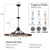 DOMETOUR (New SKU:W1340P206642) 8-Light Retro Farmhouse Chandelier For Kitchen, Living room, Dining room Red and Walnut(No Bulbs) - 4 of 4