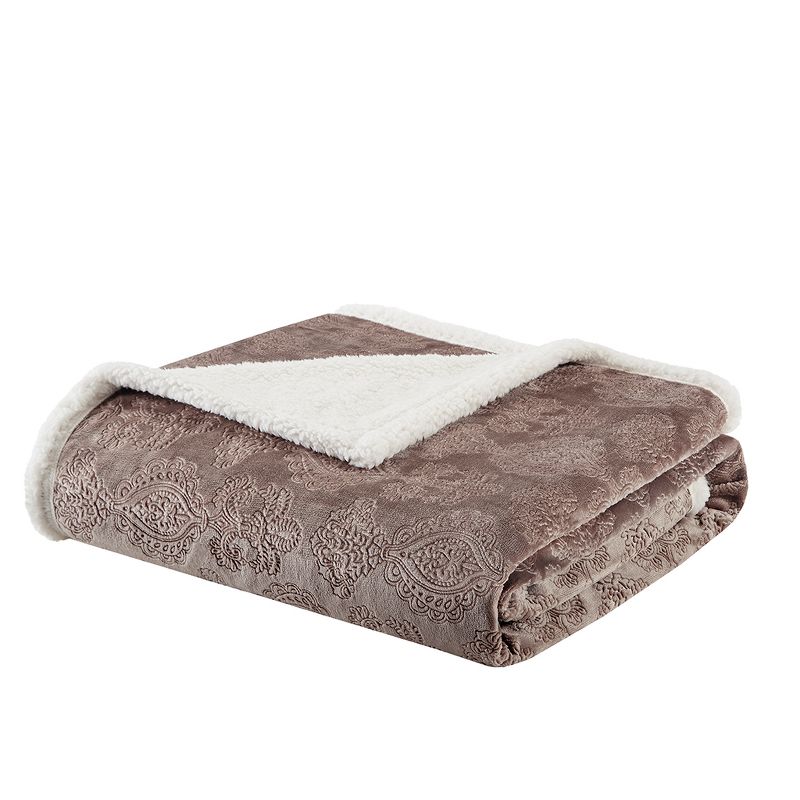60"x70" Oversized Celia Textured Plush Throw Blanket, 1 of 4